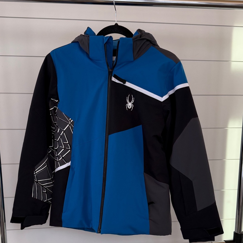Spyder Kids Blue and Gray Ski Jacket